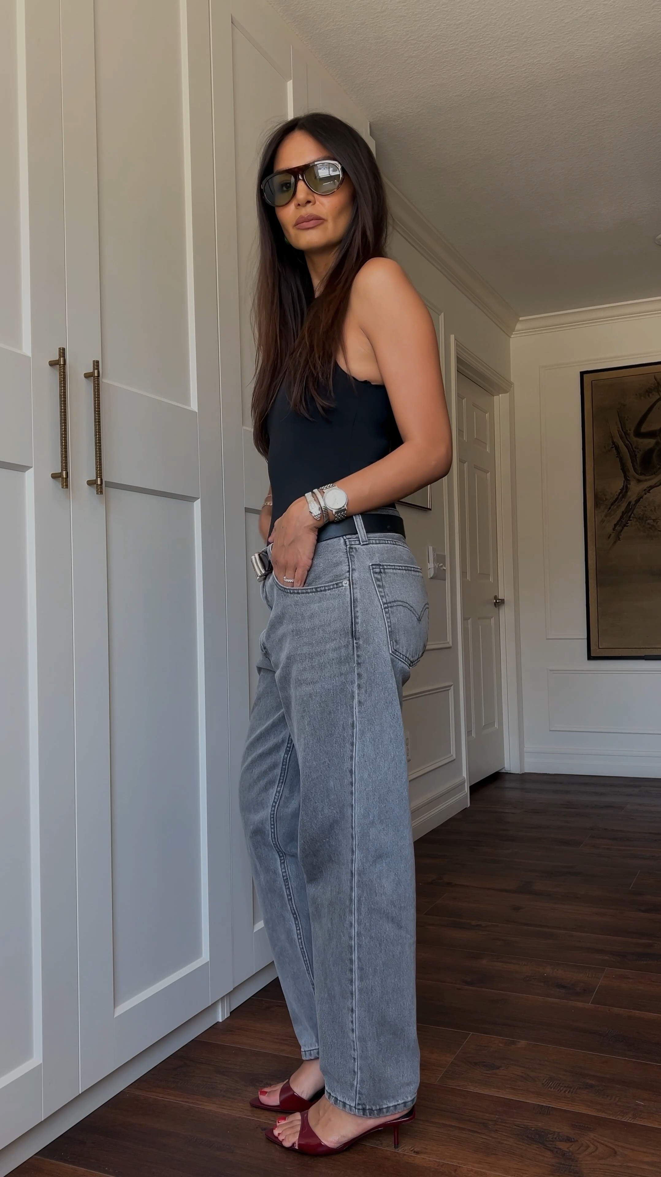 Loving the fit of these boy tapered Levi jeans with a kitten heel. Who knew! 

#LTKOver40 #LTKShoeCrush #LTKStyleTip