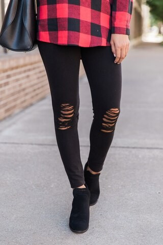 Turn It Up Skinny Distressed Leggings | The Pink Lily Boutique