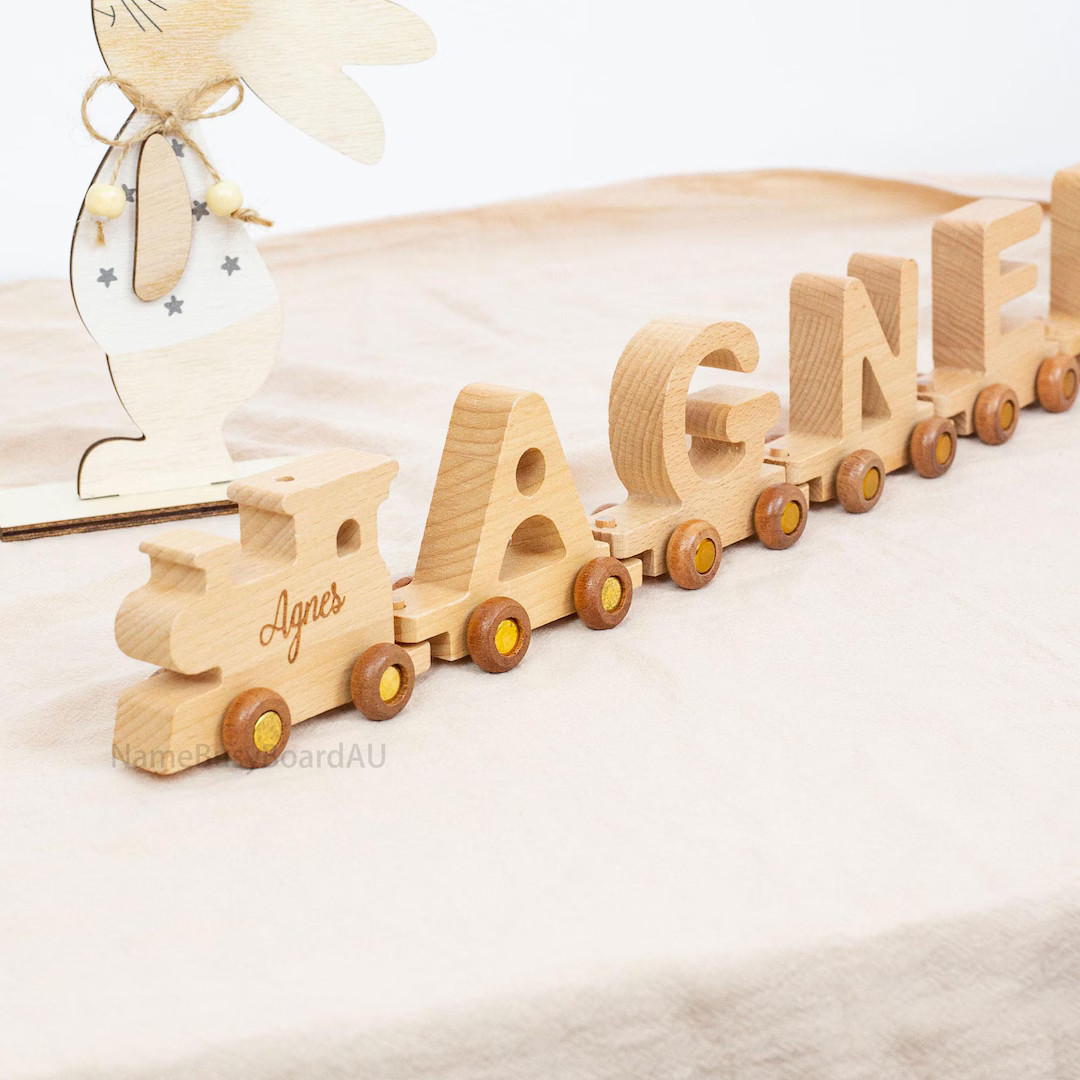 Personalized Wooden Train With Custom Train, Wooden Train Set, Wooden Toddler Toys, Children's Se... | Etsy (US)