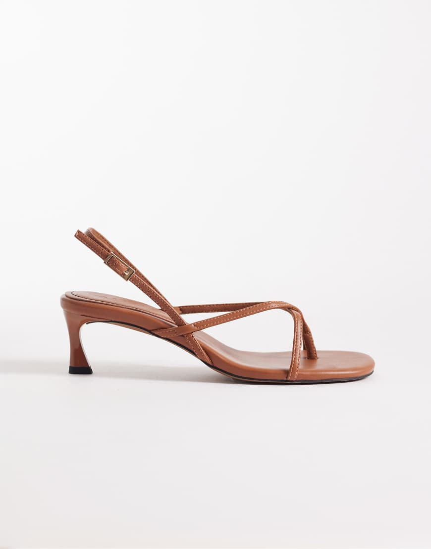 ASOS DESIGN Haven strappy kitten heeled sandals in toffee-Blonde | ASOS (Global)