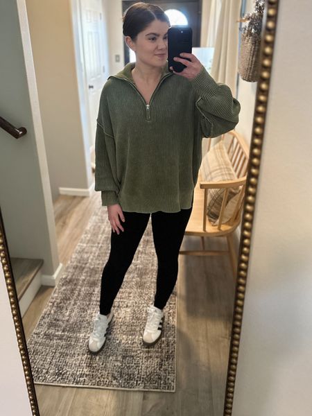 My go to Aerie’s sweater! The perfect length to wear with leggings!

Casual outfits, quarter zip, high rise leggings,  affordable fashion, workout outfit, aerie fashion 

#LTKworkwear #LTKstyletip