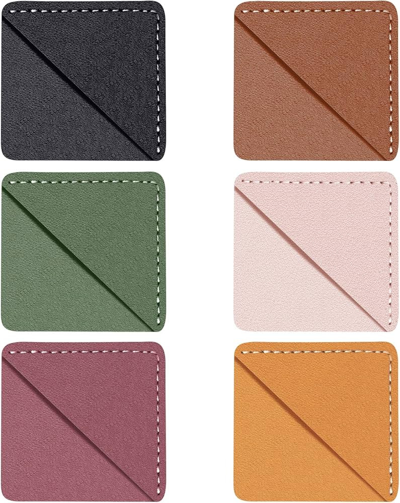 Leather Corner Bookmark, Wayzton 6 Pcs Square Page Book Marks for Women, Kids, Book Accessories f... | Amazon (US)