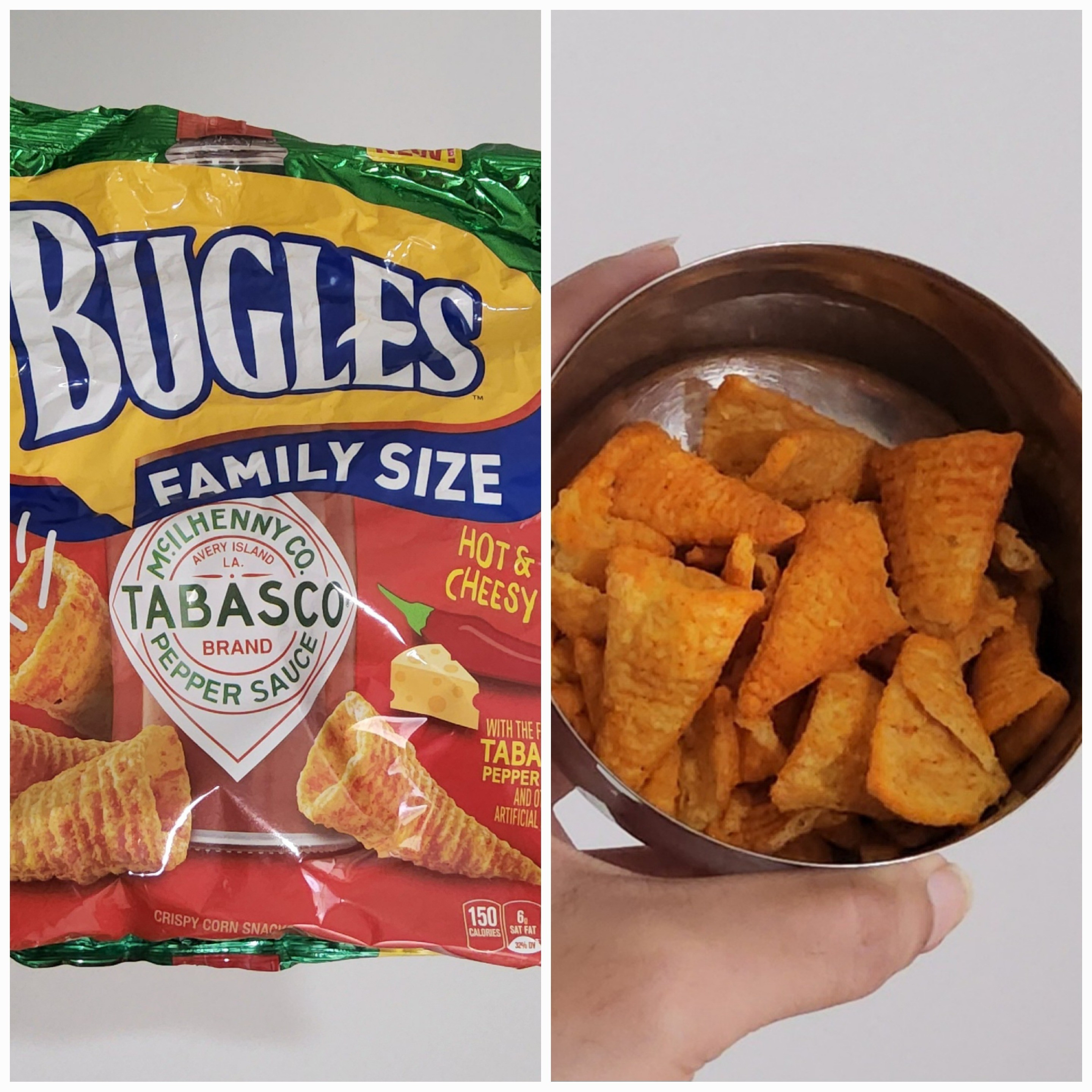 Bugles were one of my favorite childhood snacks. The Tabasco flavor are spicy and cheesy. If you're craving spicy food or snack, then these chips are a must-try. I was seriously hooked to them. They come in a large family size bag of 14.5 oz. I alone finished most of it. They're great for anyone who loves spicy and crunchy chips. 

#LTKGiftGuide #LTKParties #LTKFamily