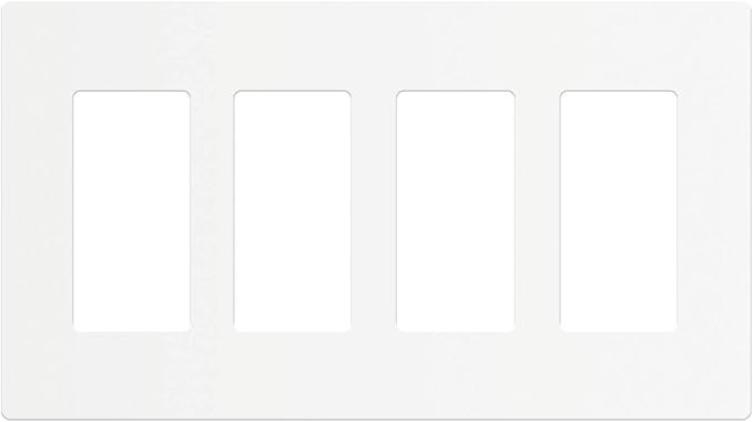 ENERLITES - SI8834-W-STICKER Screwless Decorator Wall Plates Child Safe Outlet Covers, Size 4-Gan... | Amazon (US)