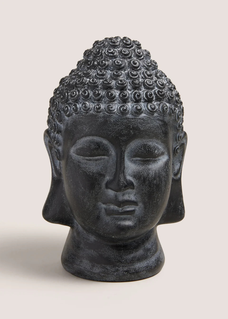 Black Small Buddha Head (21.3cm x 12.8cm x 12cm) | Matalan (UK)
