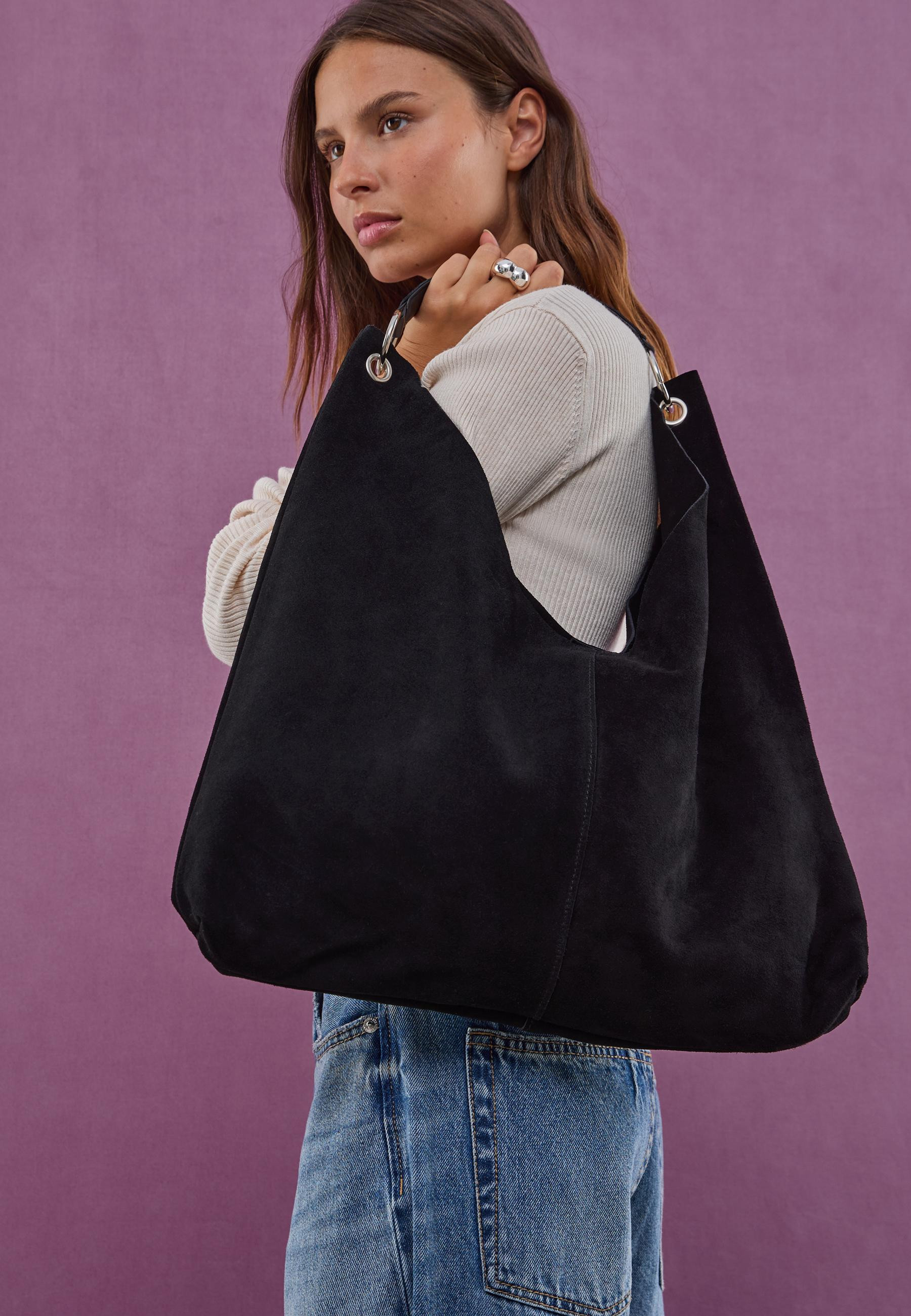 Sac bandoulière à anneaux en cuir - Cuir femme | Stradivarius France | Stradivarius (FR)