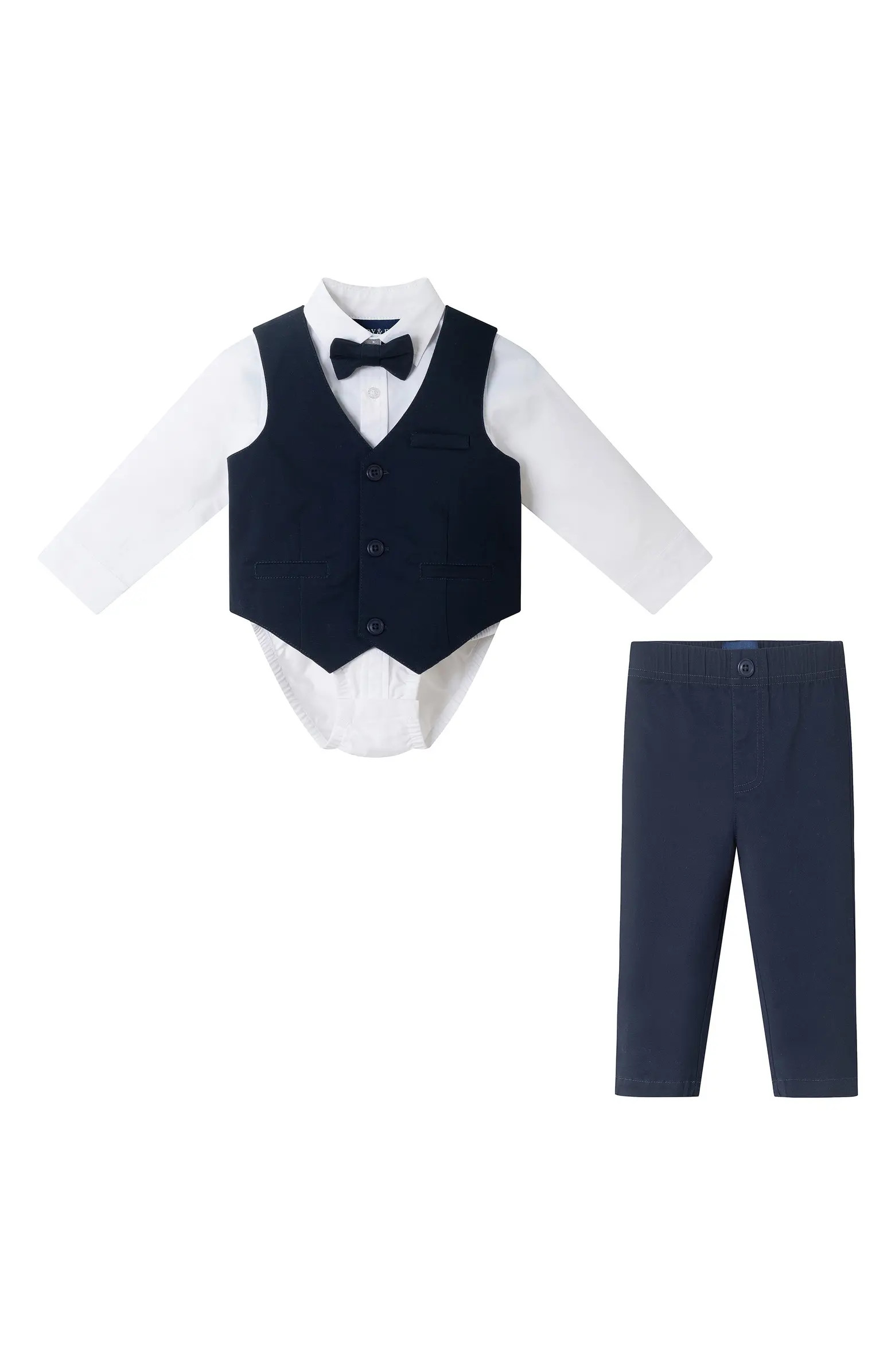 Andy & Evan Bowtie, Vest, Button-Up Bodysuit & Pants Set | Nordstrom | Nordstrom