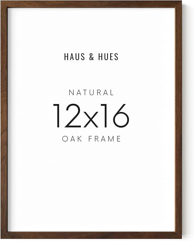 HAUS AND HUES Walnut Natural Wood Frame - Set of 1 12x16 Picture Frames for Wall, Frame for 12x16... | Amazon (US)