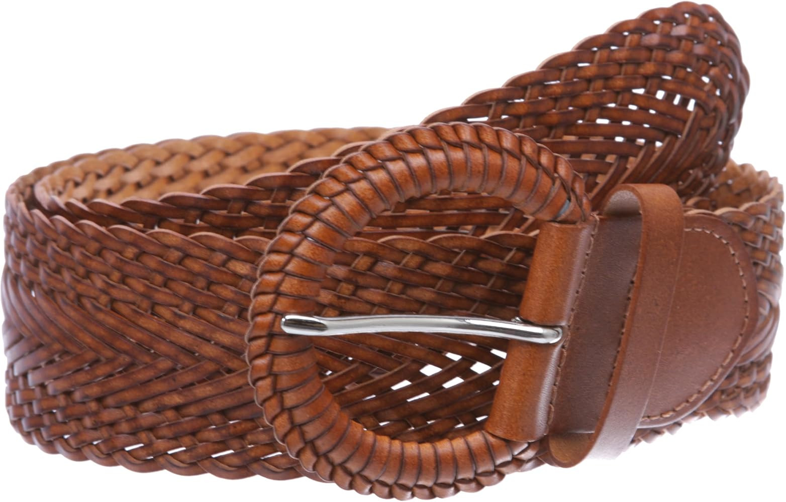 2 Inch Wide Genuine Leather Braided Woven Round Belt | Amazon (US)