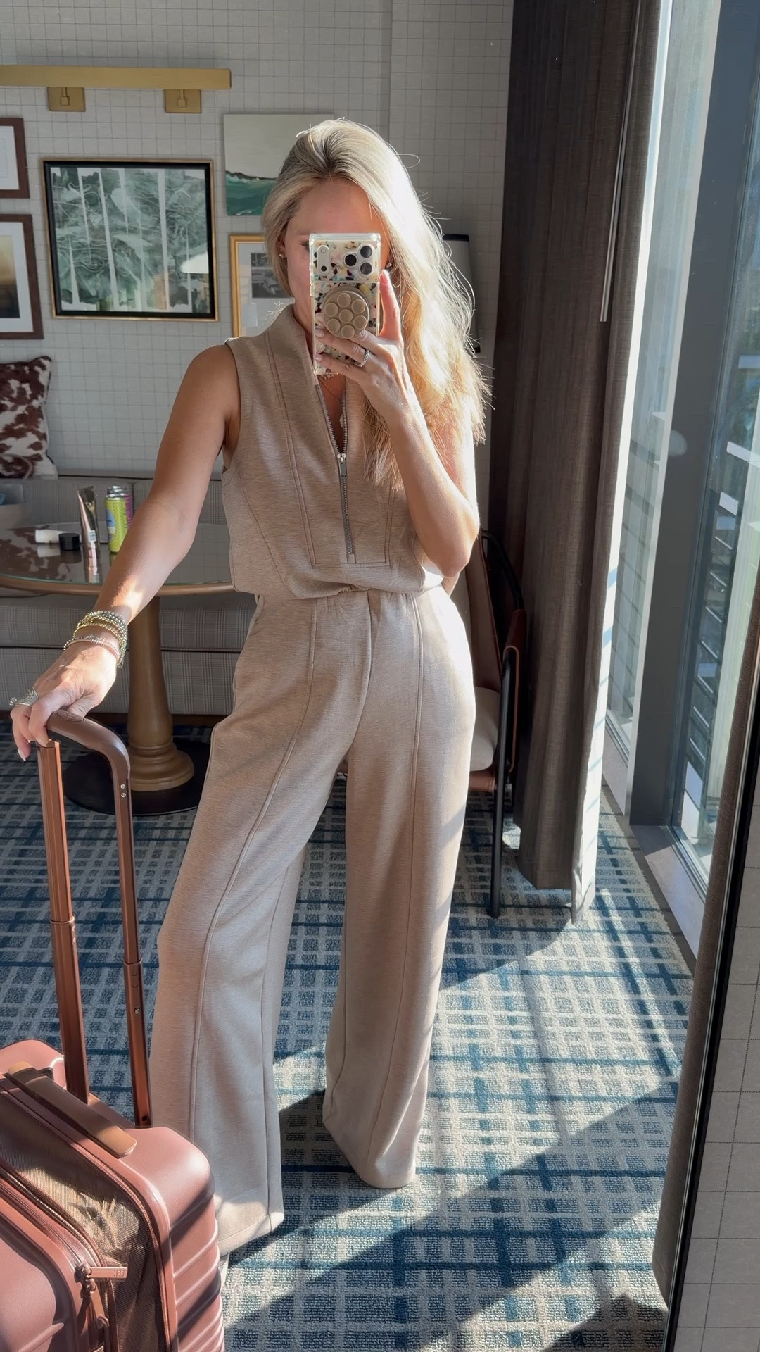 Travel outfit. This jumpsuit is bathroom friendly 
, wearing small regular 
Discount code: JESSXSPANX

#LTKCon #LTKOver40 #LTKTravel