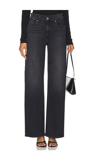 PAIGE Sasha Petite Wide Leg Jeans in Black. - size 27P | Revolve Clothing (Global)