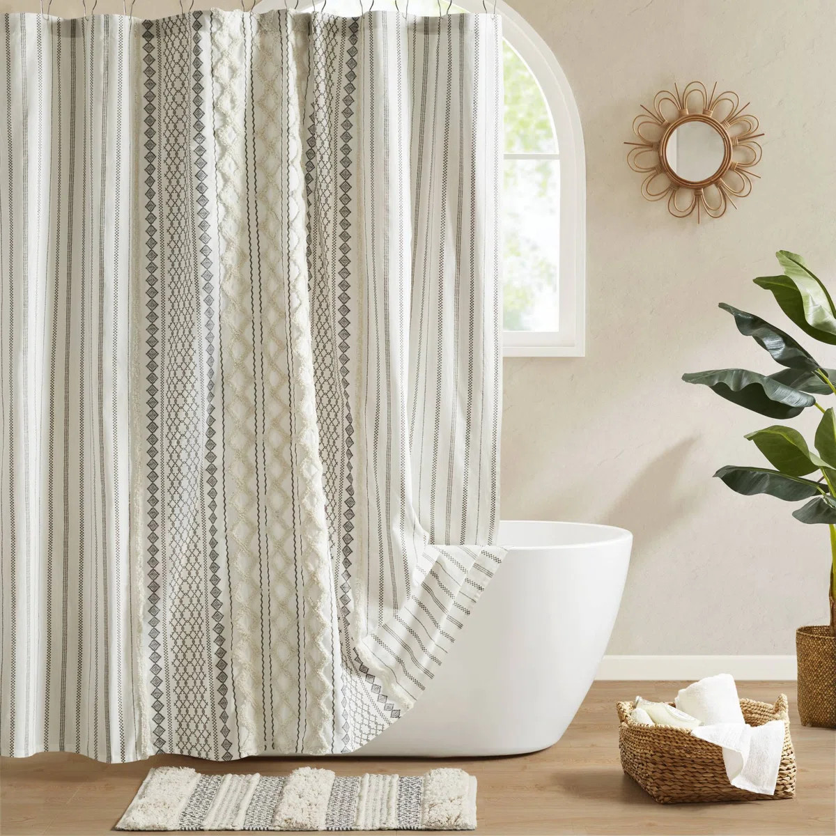 Imani 100% Cotton Tufted Chenille Shower Curtain | Wayfair North America