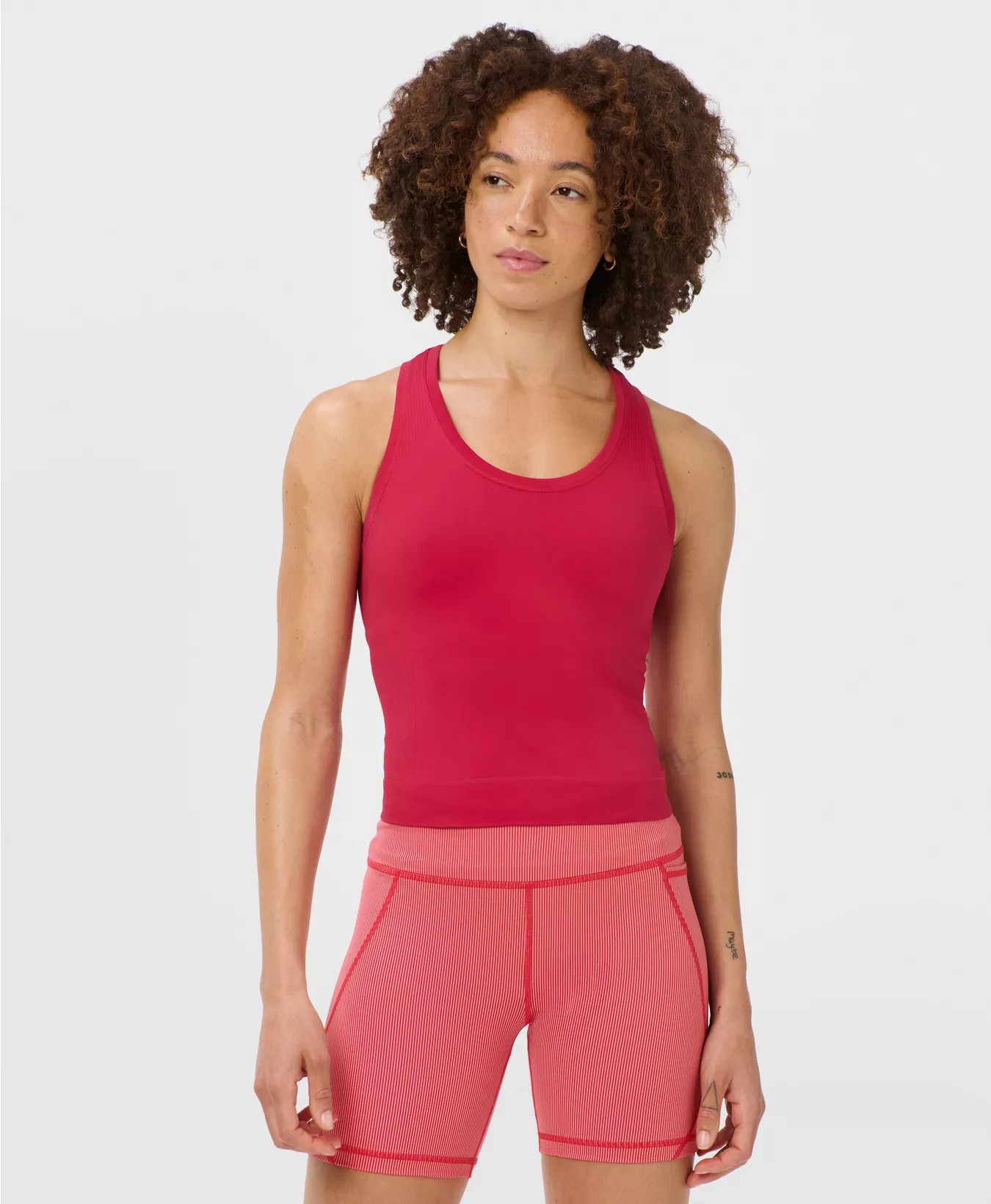 Athlete Crop Seamless Gym Vest - Crimson Red | Women's Vests | Sweaty Betty | Sweaty Betty UK