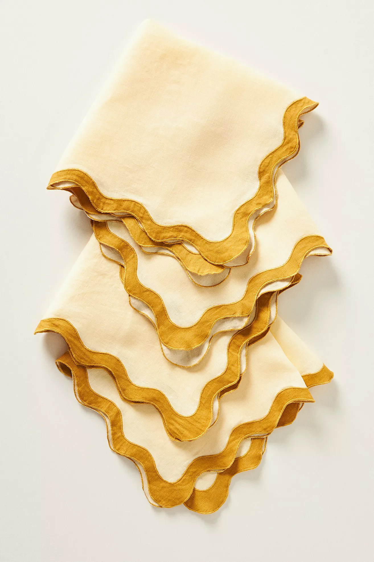 Bed Threads Scalloped Linen Napkins, Set of 4 | Anthropologie (US)