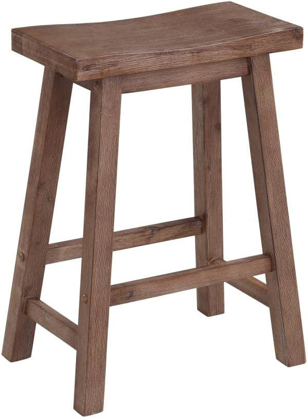 Boraam Sonoma Counter Height Backless Saddle Stool for Kitchen, Barnwood Wire-Brush Finish, Set o... | Amazon (US)