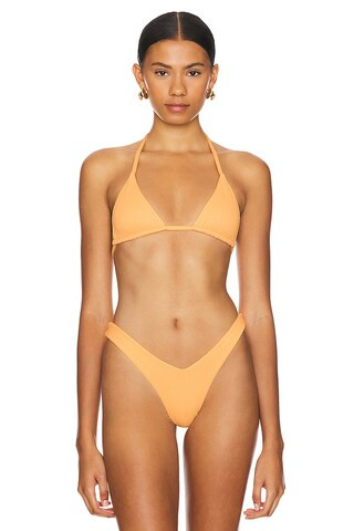 Kulani Kinis X Lexi Hidalgo Slide Triangle Top in Mango Rib from Revolve.com | Revolve Clothing (Global)