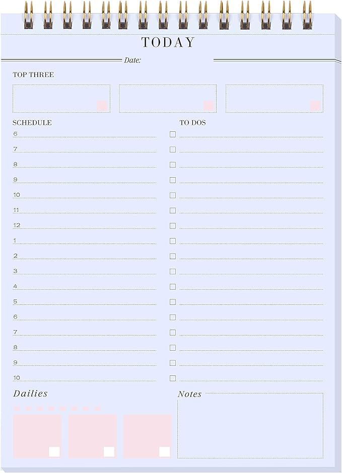 Daily Planner Notepads - A5 Scheduler, To Do List with Priorities, Notes, Meals and Water Intake ... | Amazon (US)