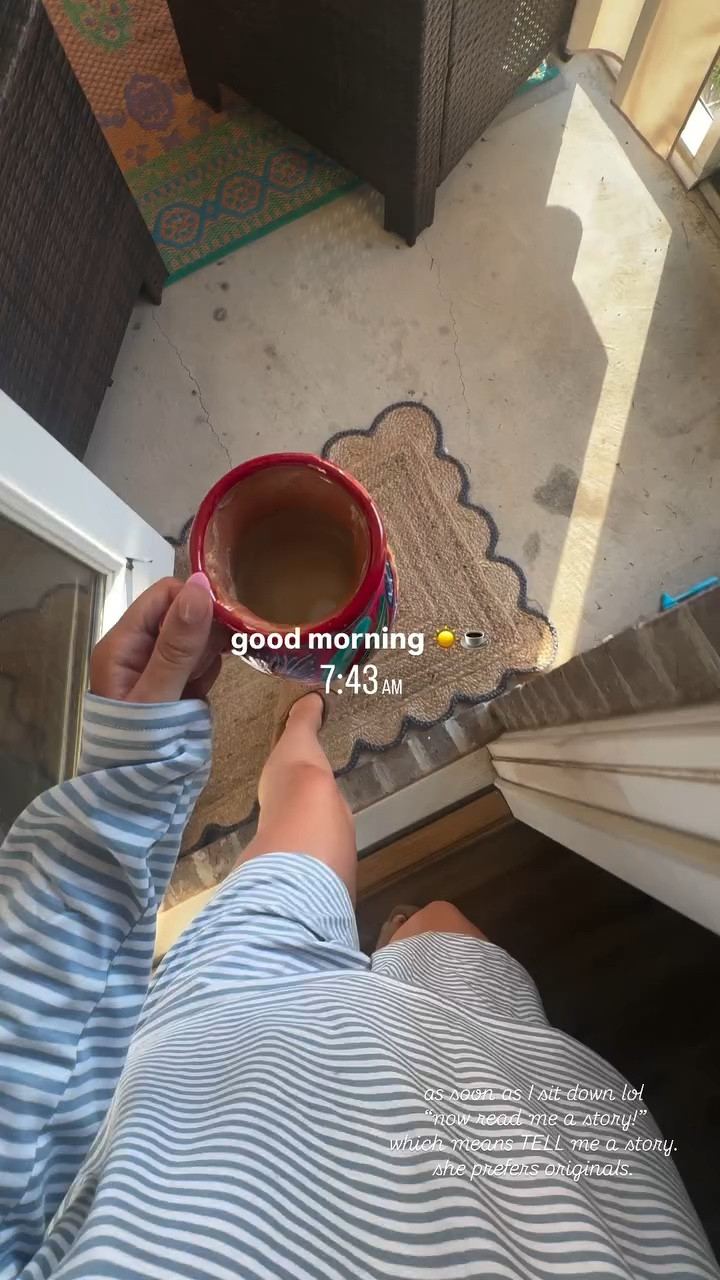 good morning ☀️☕️ as soon as I sit down lol 
“now read me a story!”
which means TELL me a story. she prefers originals.