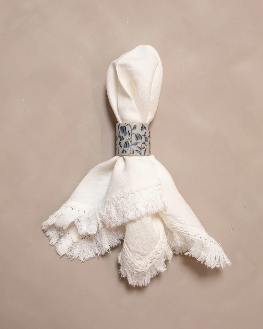 Delft Floral Napkin Ring | The Vintage Rug Shop