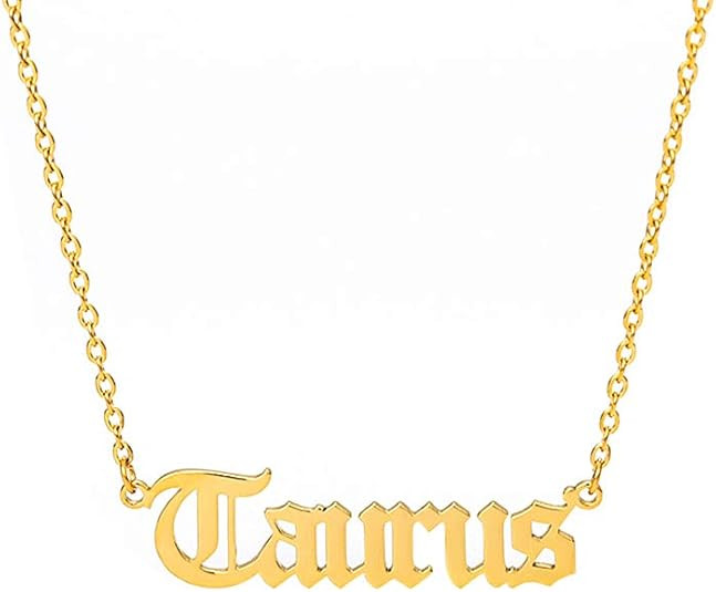 Crazy Feng Zodiac Sign Necklaces for Women Constellation Necklace Astrology Jewelry Old English N... | Amazon (US)