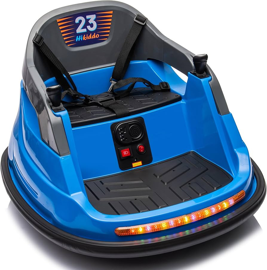 Baby Bumper Car, 6V Electric Kids Bumper Car for Toddlers with Remote Control, Bluetooth - Blue | Amazon (US)
