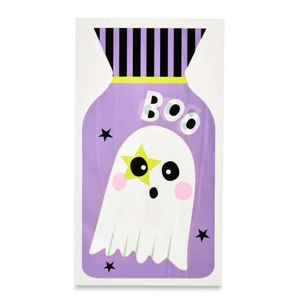 Halloween Multicolor Ghost Plastic Treat Bags, Partyware, 5" x 9",20 Count, by  Way To Celebrate ... | Walmart (US)