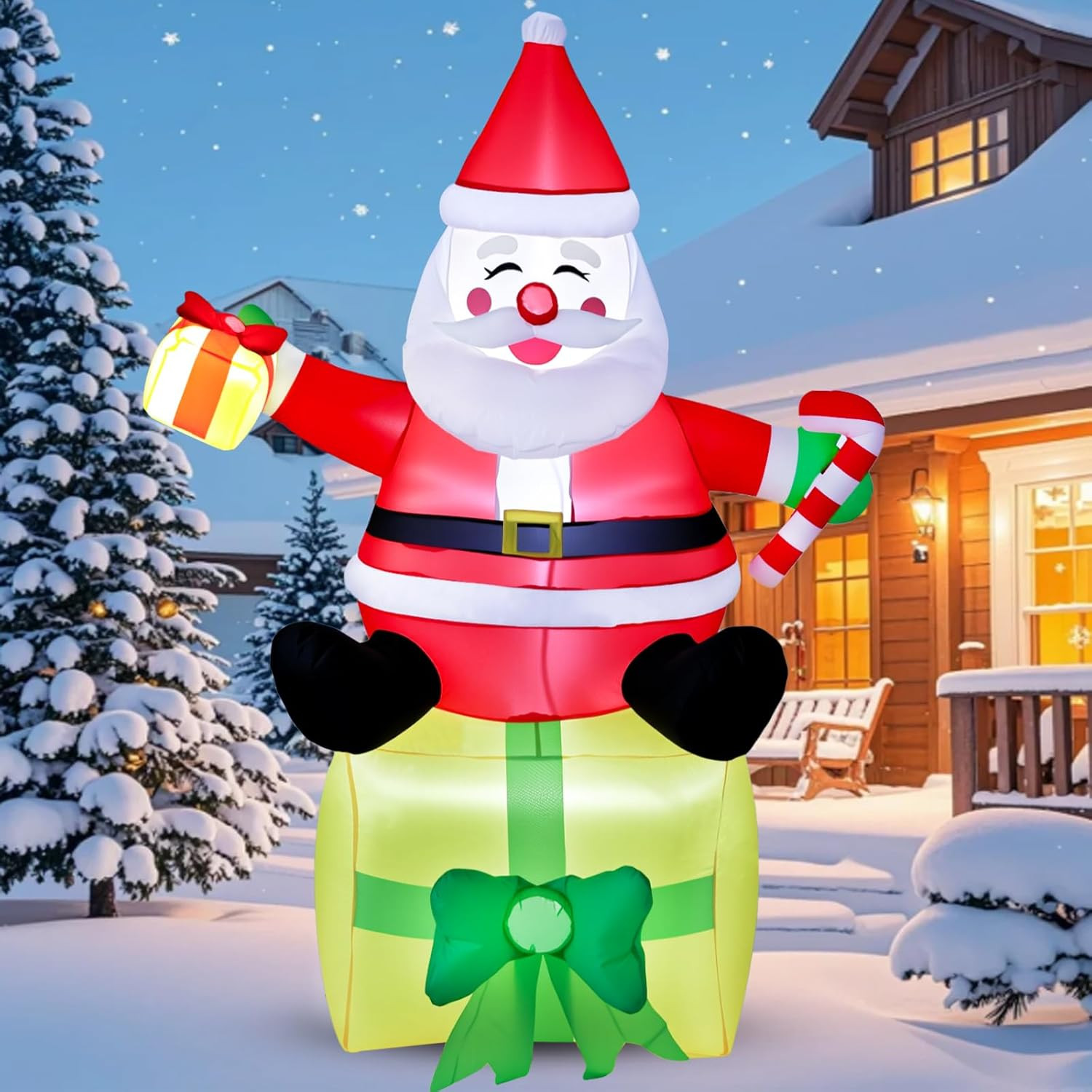 Christmas Inflatable Outdoor Decorations, Inflatable Cute Blow Up Yard Decorations with LED Light... | Amazon (US)