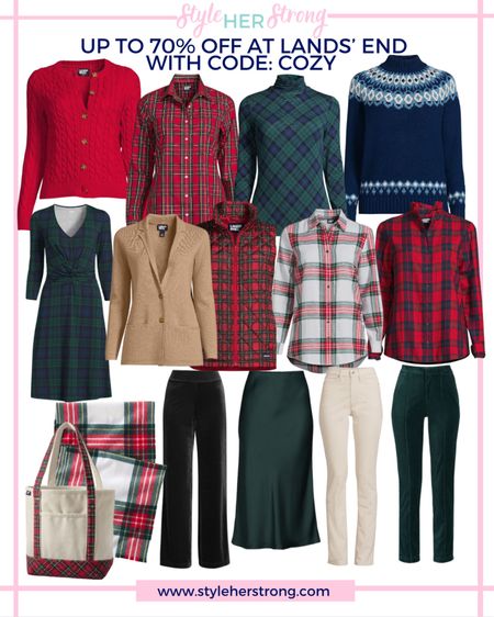 Get up to 70% off so many gorgeous holiday styles from fair isle sweaters to plaid button downs and velvet pants at Lands’ End with code: COZY

#LTKHoliday #LTKsalealert #LTKCyberWeek
