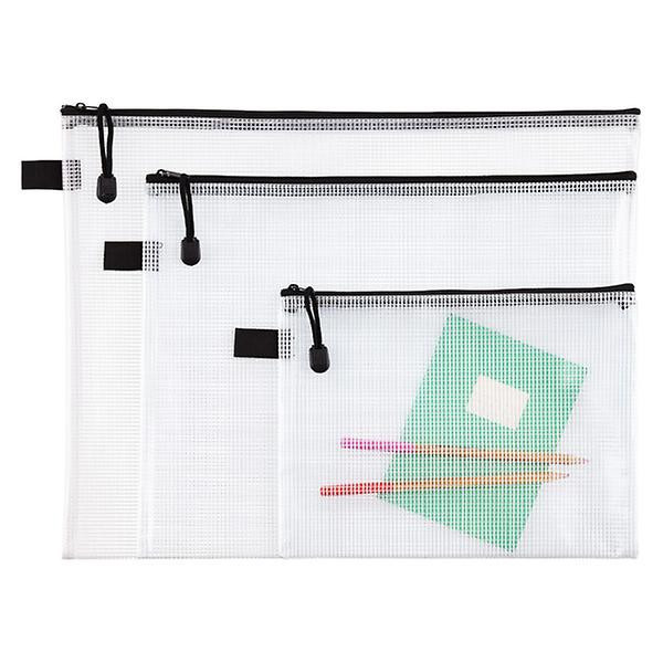 Letter-Size Vinyl & Mesh Pouch Black | The Container Store