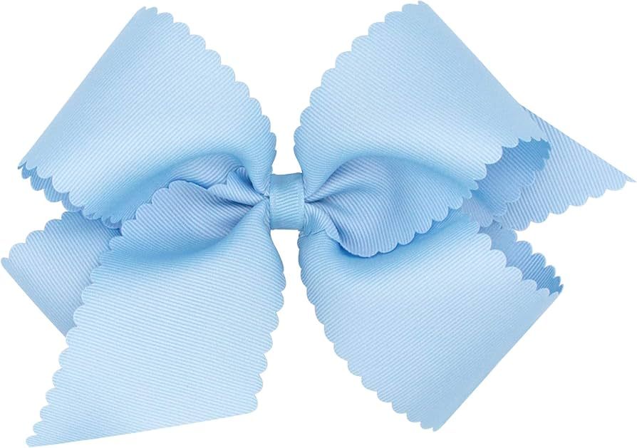 Wee Ones Girls' Classic Grosgrain Hair Bow with Scalloped Edges and Plain Wrap Center on a WeeSta... | Amazon (US)