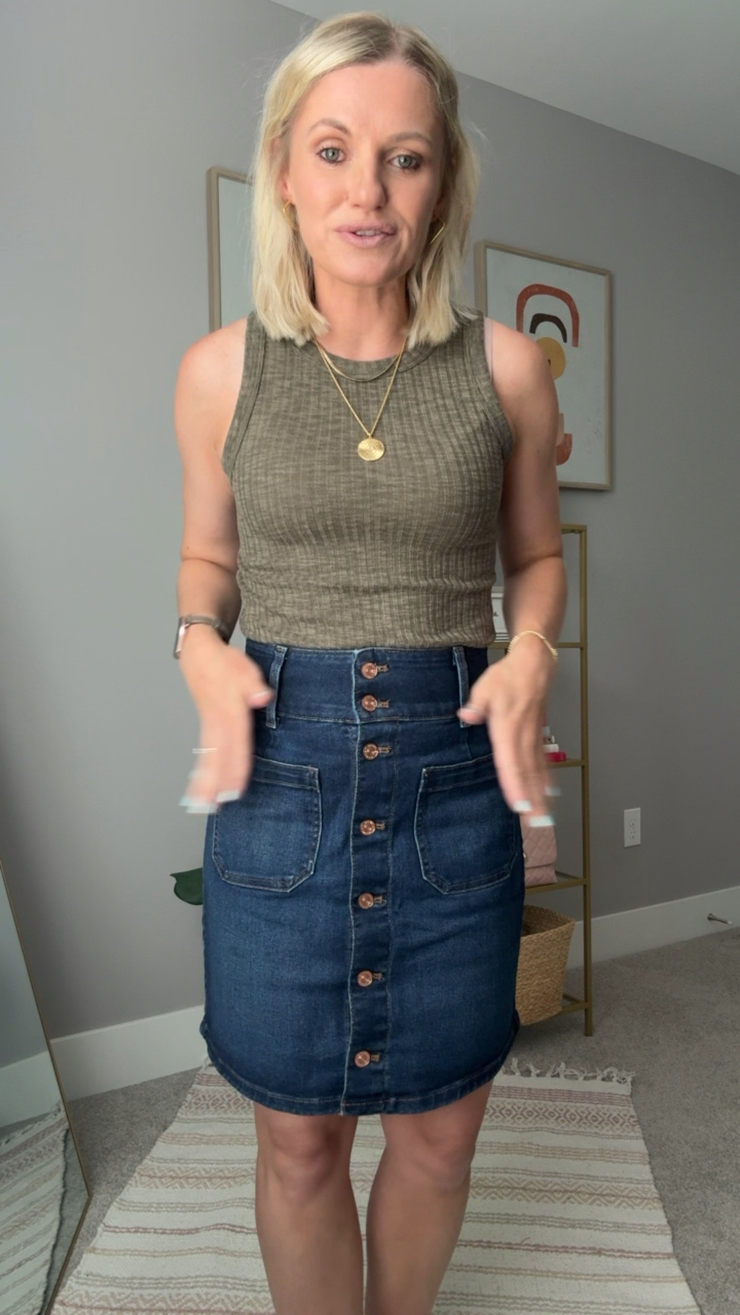 This tank top and denim skirt from @Maurices are so cute for summer! 
#ad

#LTKootd #LTKPetite #LTKOver40