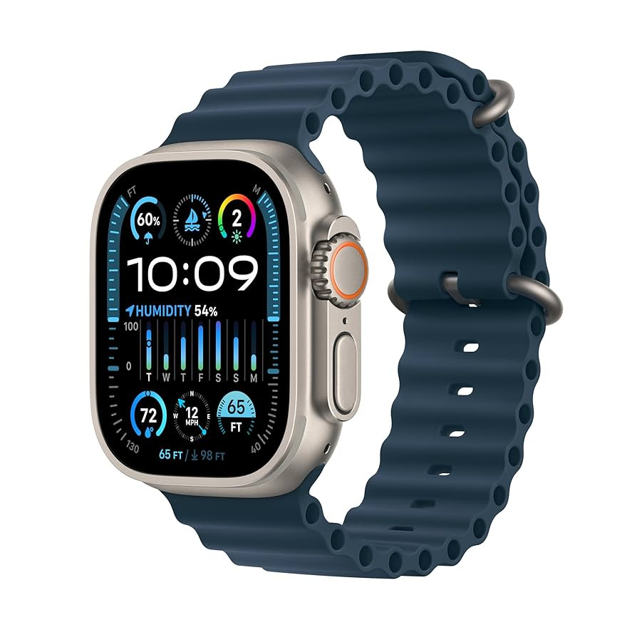 Apple Watch Ultra 2 [GPS + Cellular 49mm] Smartwatch with Rugged Titanium Case & Blue Ocean Band ... | Amazon (US)