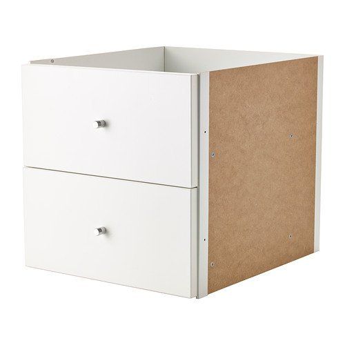Ikea Kallax Shelving Units Insert with Door (2 Drawer, White) | Amazon (US)