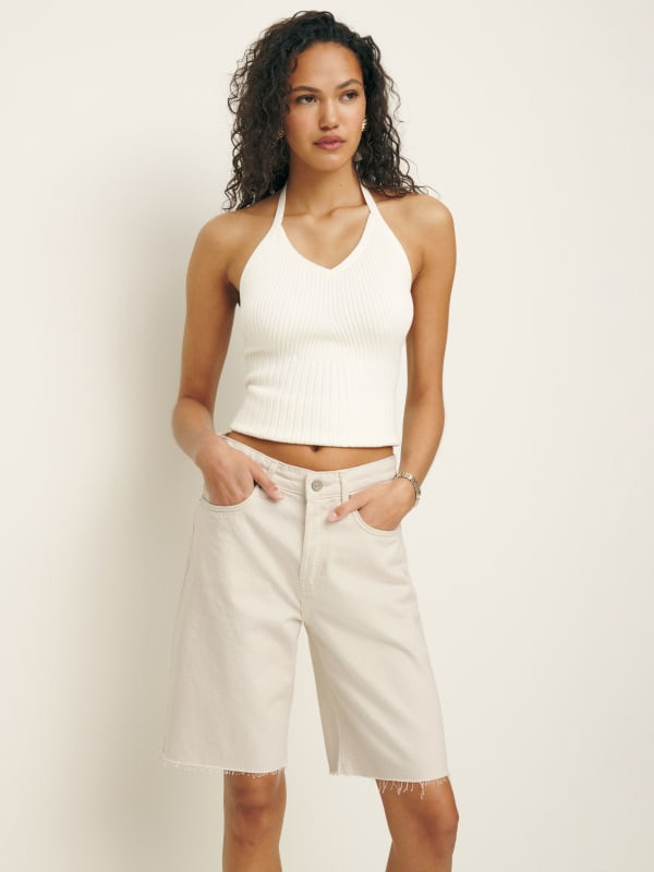 Raye Mid Rise Relaxed Jean Shorts | Reformation (Global)