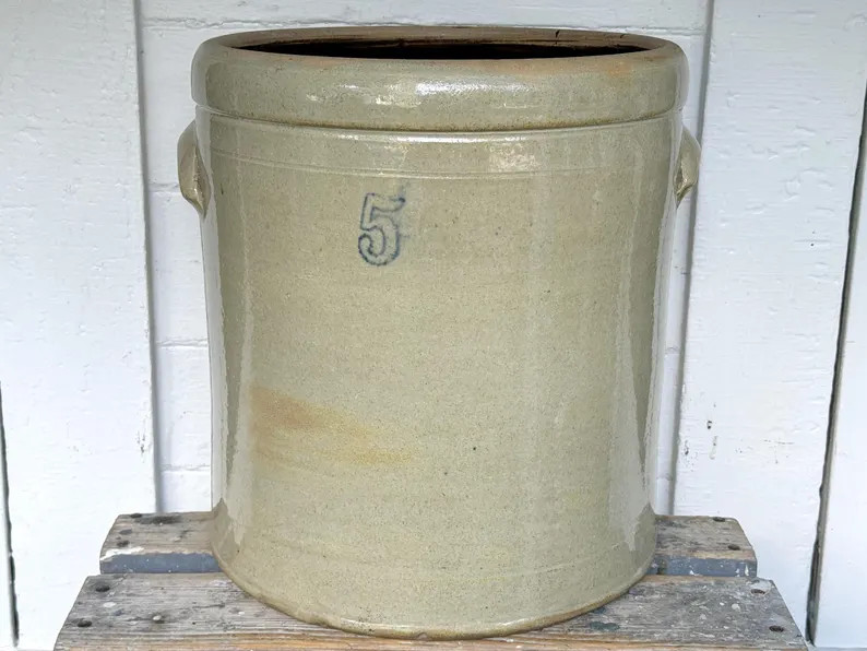 Antique Crock ~ 5 Gallon Crock With Ear Handles ~ Salt Glazed Large Crock With Handles ~ Big Ston... | Etsy (US)