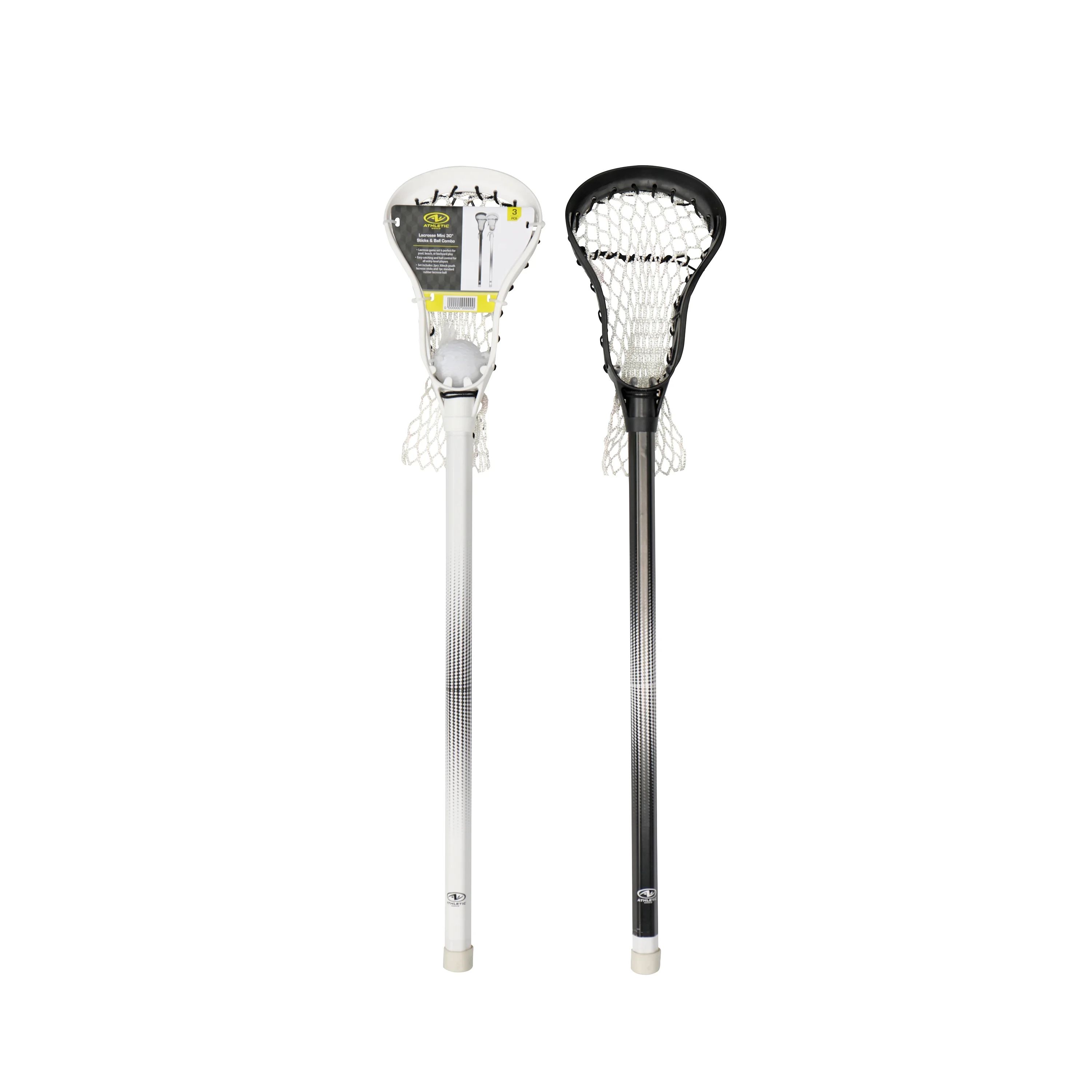 Athletic Works Mini Lacrosse Sticks and Ball Set for Kids, Black/White | Walmart (US)