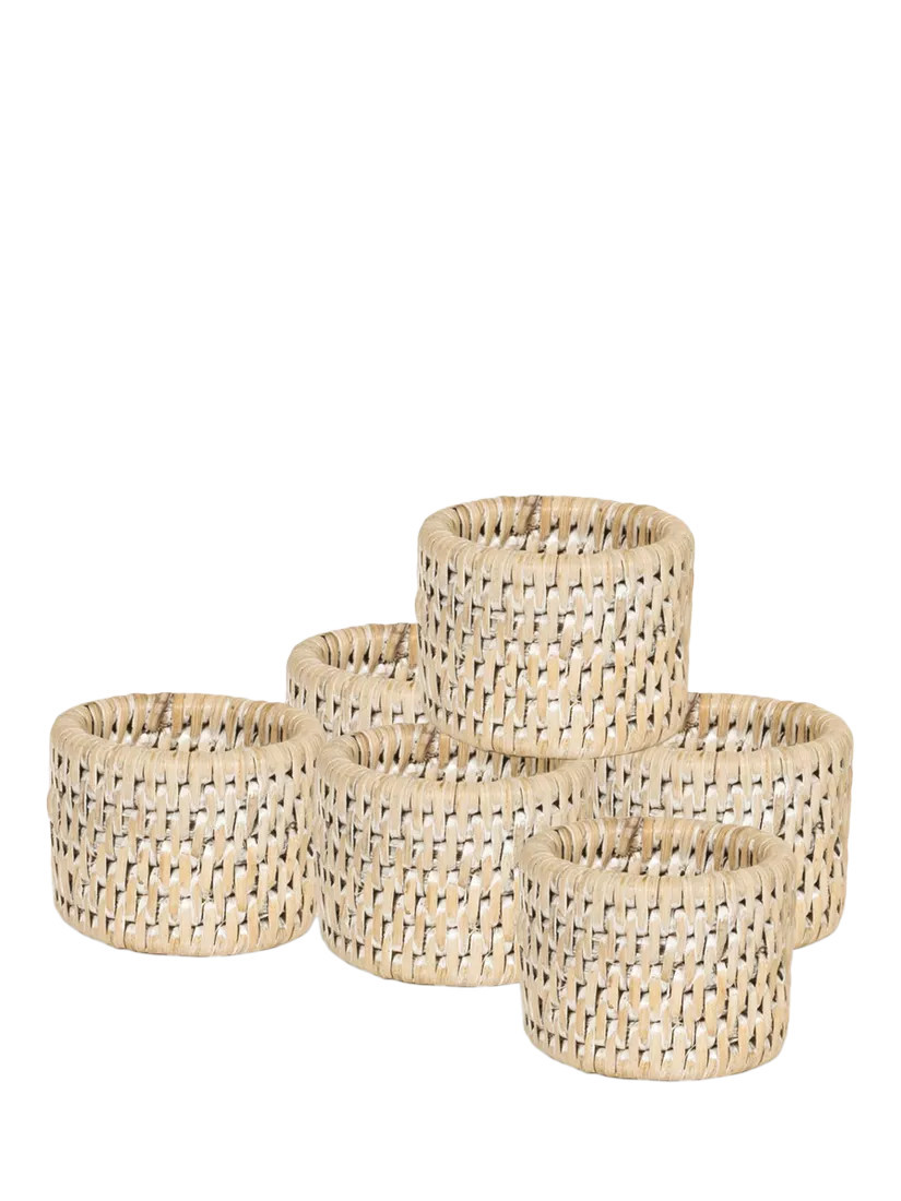 Neptune Ashcroft Rattan Napkin Rings, Set of 6 | John Lewis (UK)