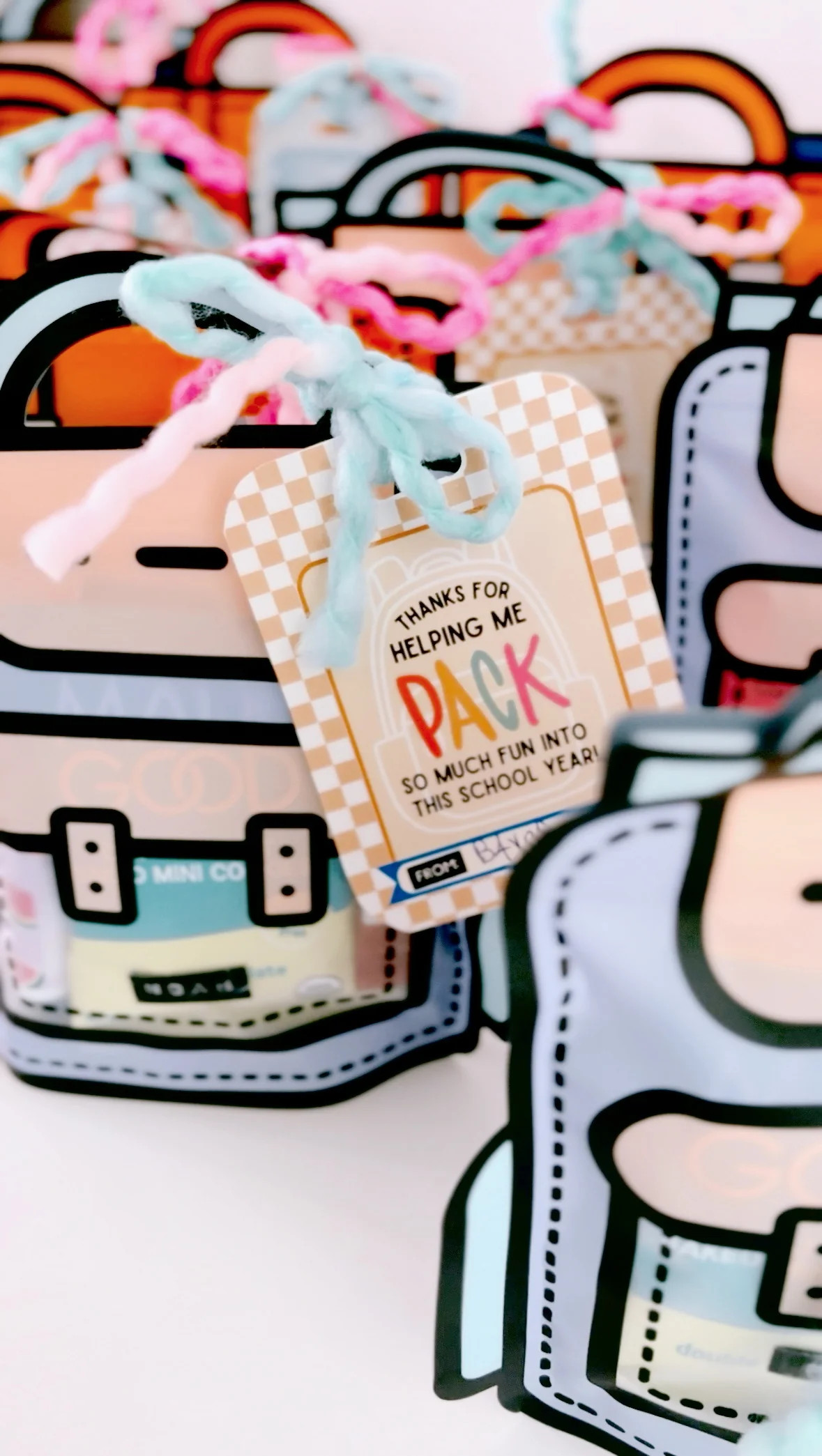 Thanks for helping me PACK so much fun into this school year tags | En | The Letter Vee