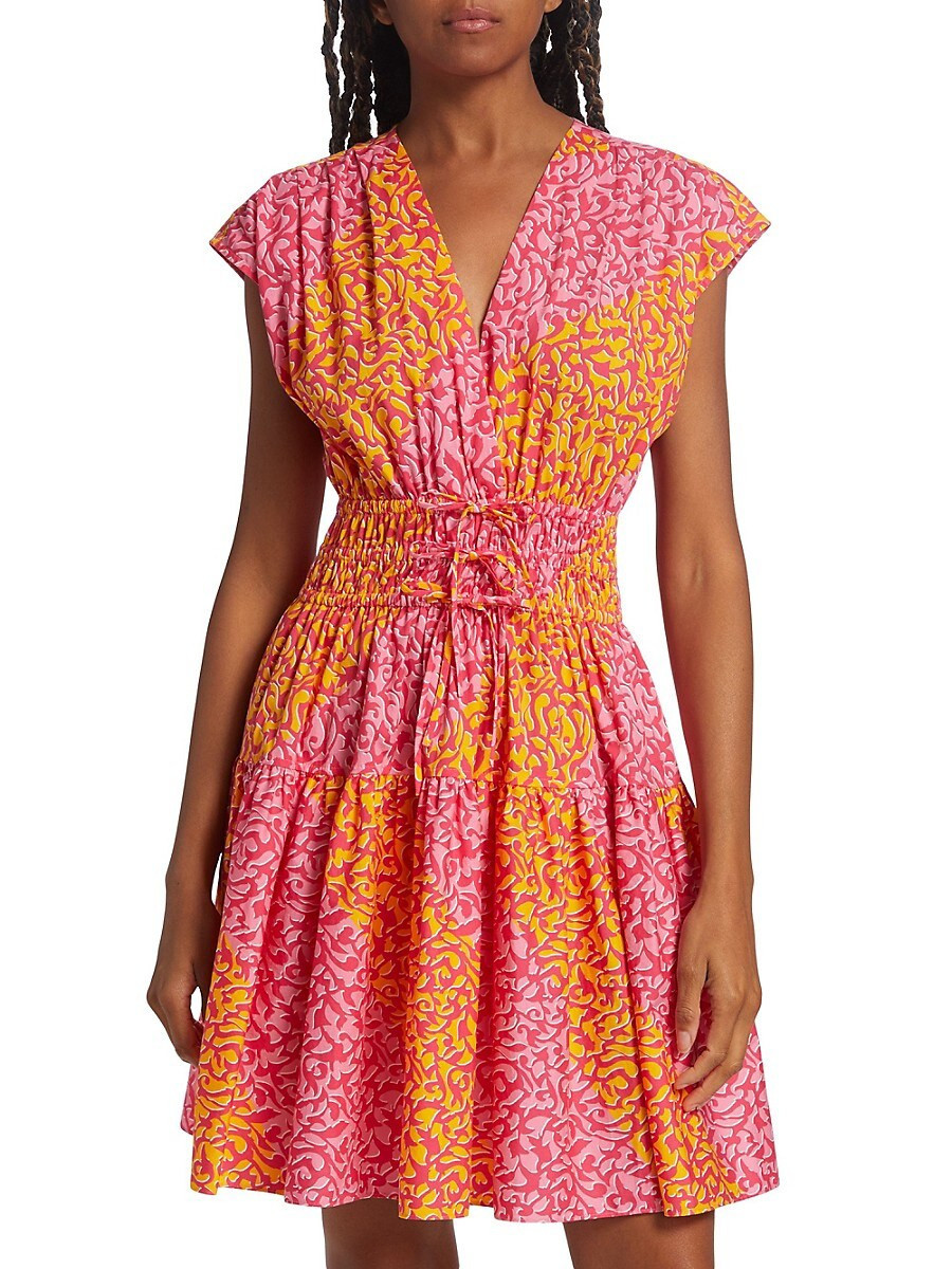 Derek Lam 10 Crosby Women's Tora Printed A Line Dress - Pink Yellow - Size 8 | Saks Fifth Avenue OFF 5TH