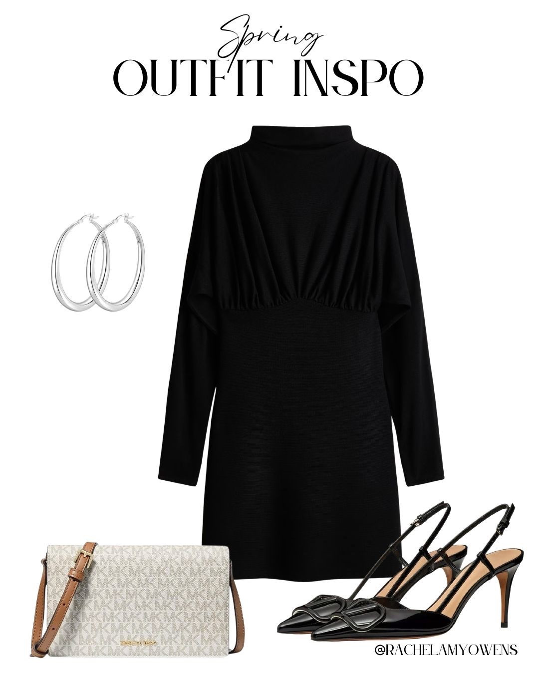 Silver, Slings, & Sophisticated Black! 🖤

Step into spring with a look that defines modern elegance! 🥂

I am obsessed with this chic ensemble featuring a long-sleeve black mini dress with a refined high neck and gathered waist detail. I paired the timeless silhouette with sleek black slingback pumps for a polished finish. Complete the outfit with silver hoop earrings and a structured logo-print crossbody bag in neutral tones for the perfect balance of classic and contemporary style!

#OOTD
#SpringFashion
#LittleBlackDress
#Slingbacks
#MonochromeStyle
#SpringOutfit
#SilverHoops
#CrossbodyBag
#ChicStyle
#DateNightLook
#EverydayElegance
#LTKStyle
#OutfitInspo
#MinimalistFashion
#StylingTips

#LTKootd #LTKspringtrends #LTKspring