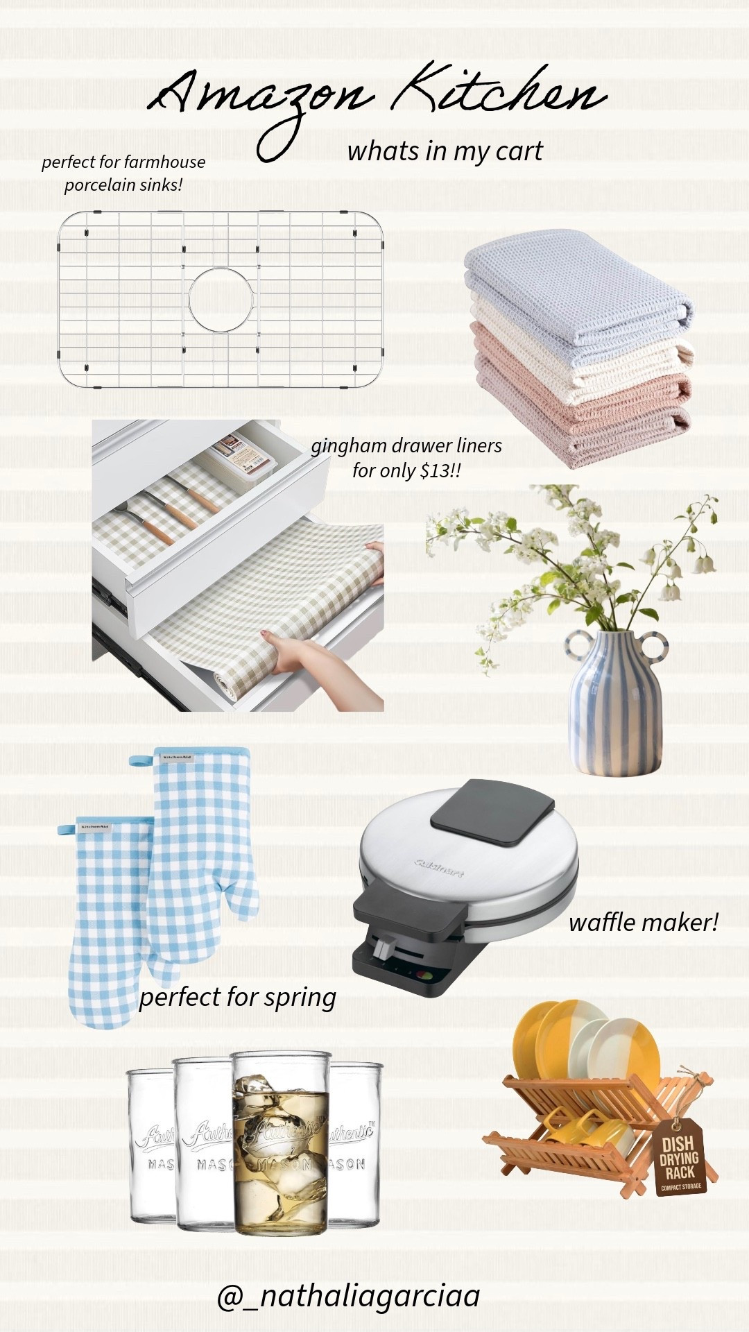 amazon kitchen spring finds! 🌸 whats in cart — waffle maker, sink protector, oven mitts! 

#LTKHome #LTKSaleAlert #LTKSeasonal
