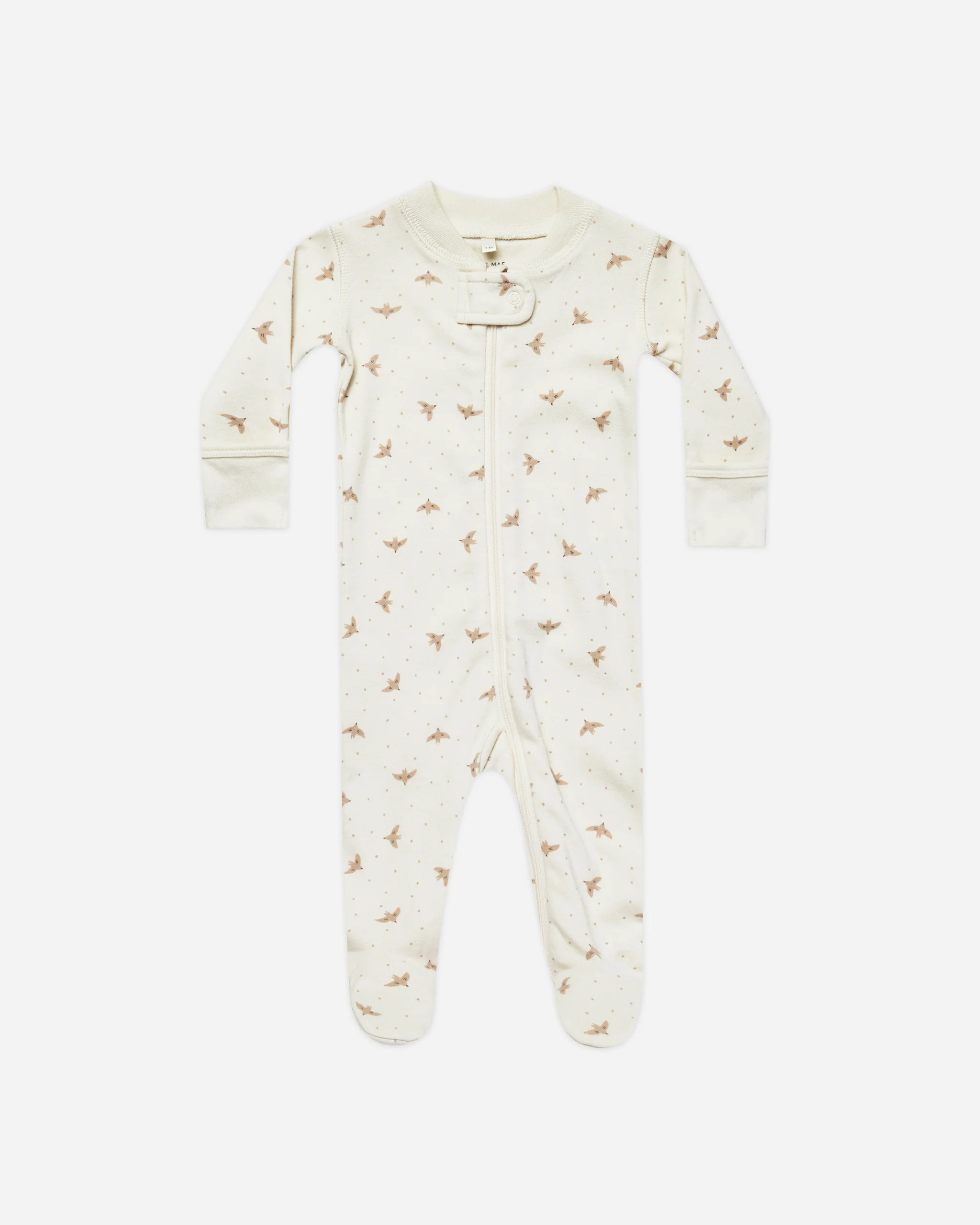 Zip Long Sleeve Sleeper Footie || Doves | Rylee + Cru