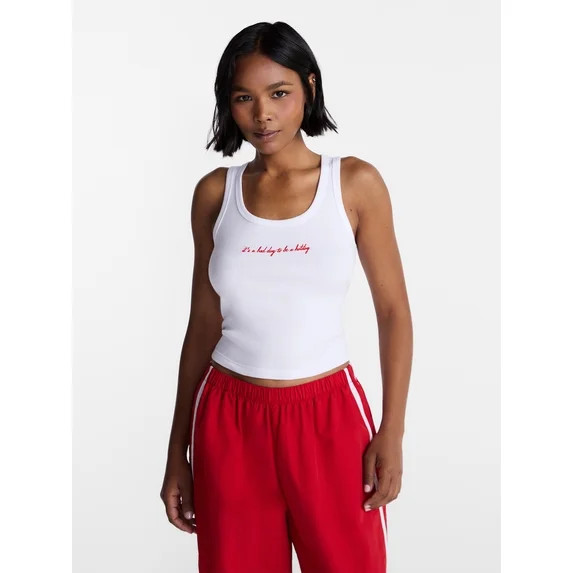 No Boundaries Ribbed Graphic Game-Day Tank Top, Women's and Women's Plus Sizes XXS-4X | Walmart (US)