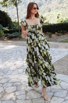 Belle Maxi Dress - Green Floral | Petal & Pup (US)