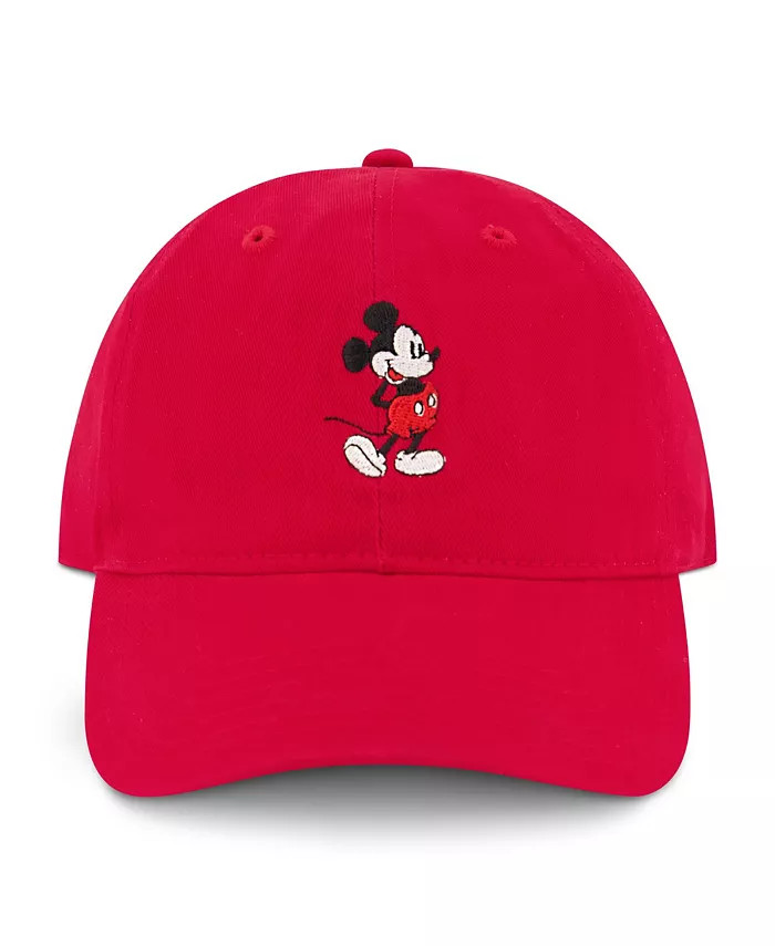 DISNEY CLASSICS Disney Mickey Mouse Embroidered Cotton Adjustable Dad Hat with Curved Brim - Macy... | Macy's