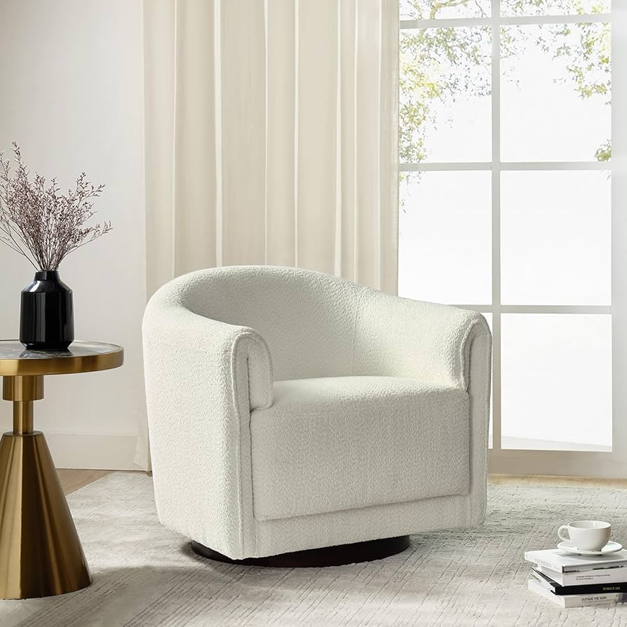 HULALA HOME Swivel Accent Chair Armchair, Round Barrel Chair in Fabric for Living Room Bedroom, I... | Amazon (US)