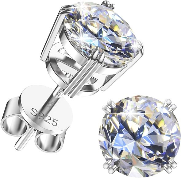 UHIBROS Moissanite Earrings 18k White Gold Sterling Silver Earrings Diamond Earrings D Co... | Amazon (US)