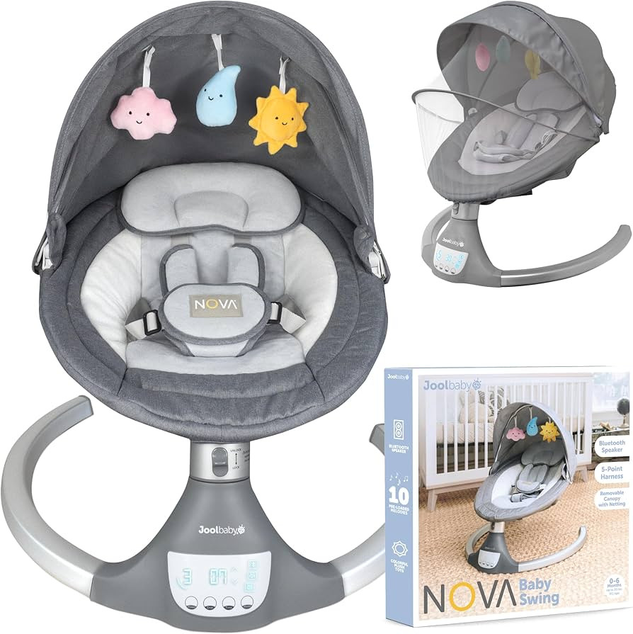 Jool Baby Nova Swing for Newborns - Electric Motorized Infant Swing, Bluetooth Music, 10 Preset M... | Amazon (US)