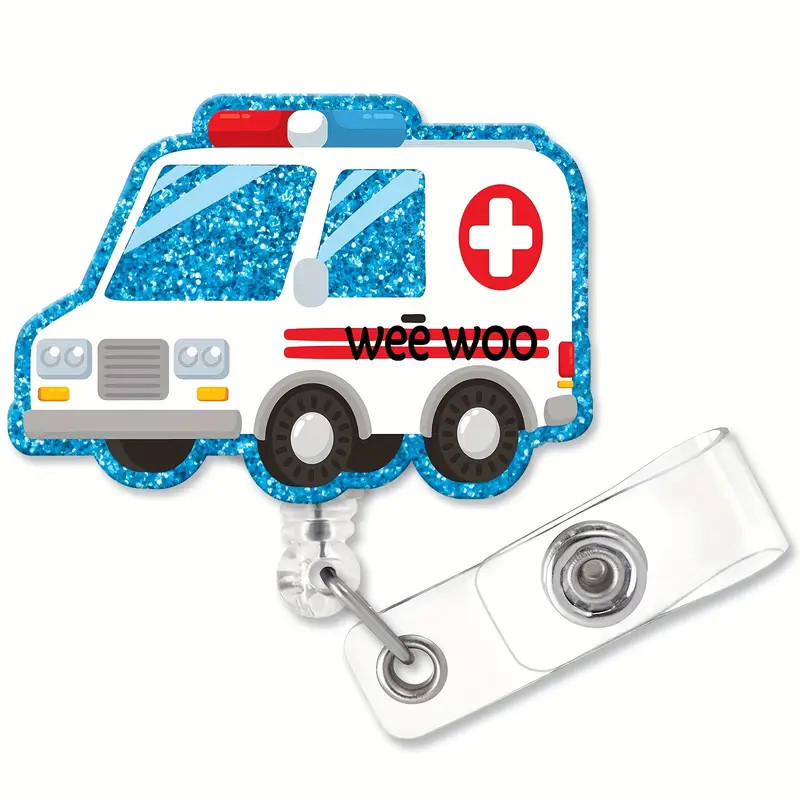 Zbcfscsb Wee Woo Fun Shaped Badge Reel Holder With Metal - Temu | Temu Affiliate Program