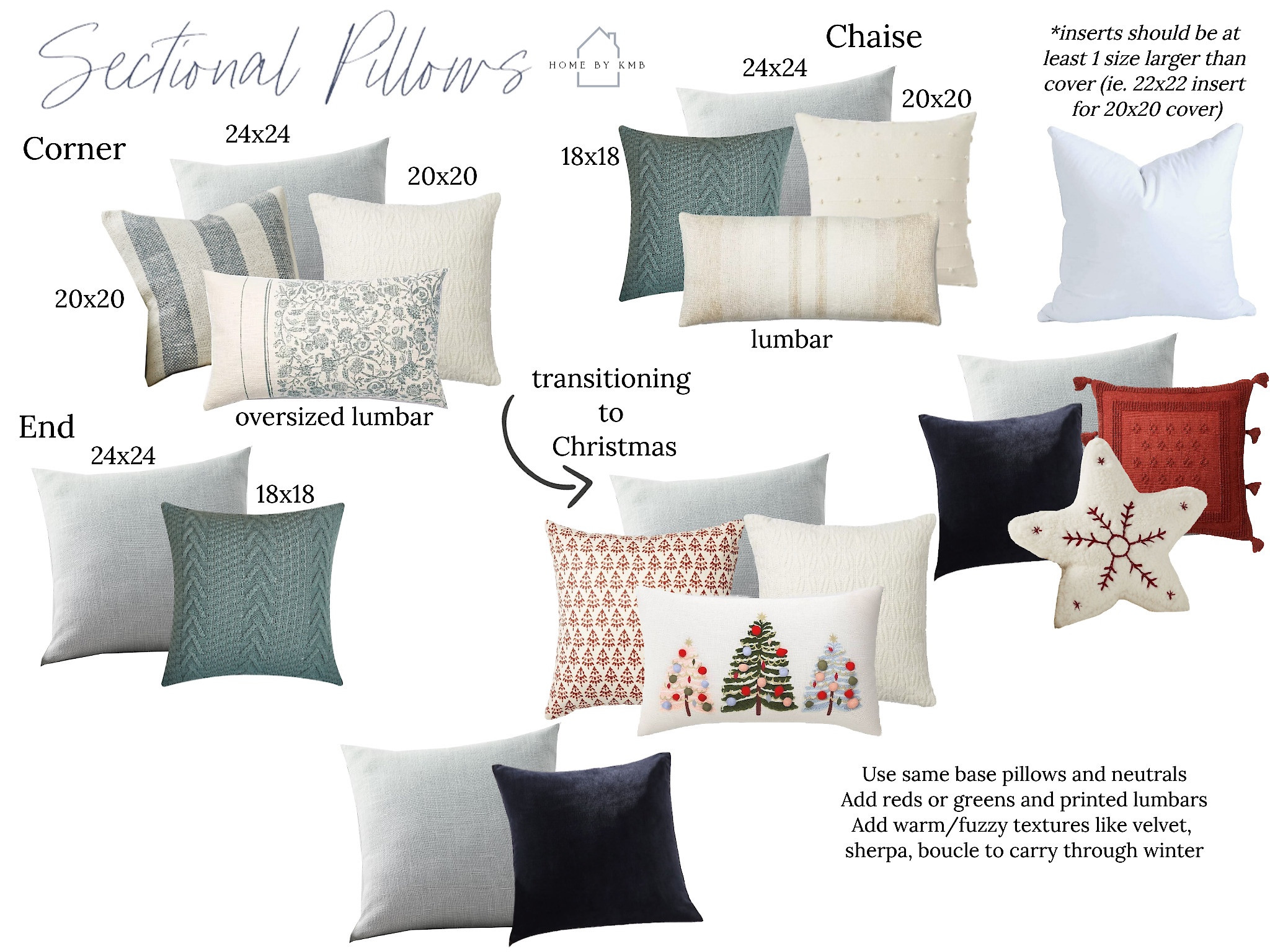 Throw pillow sizing for your sectional and how to transition your pillows seasonally! 

#LTKhome #LTKSeasonal #LTKHoliday
